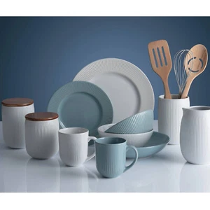Mason Cash White Blue Stoneware Crockery Dinner Plates Bowls Mugs Tableware Set - Picture 1 of 6