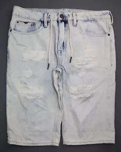 Hombre David Bitton Buffalo Jean Shorts Parker con cordón Slim Fit Size 32 - Imagen 1 de 12