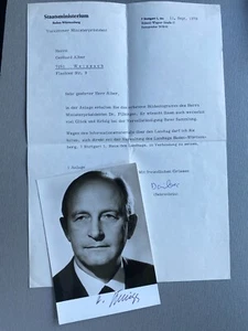 HANS FILBINGER (†2007) Minsterpräsident signed original Autogrammkarte 10x15 - Picture 1 of 1