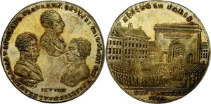 Russia Unc 1814 Silvered Medal Entry to Paris Jeton Jetton Rare France Prussia - Picture 1 of 8