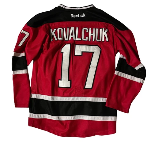 VINTAGE REEBOK AUTHENTIC NEW JERSEY DEVILS ILYA KOVALCHUK #17 48 SEWN RED JERSEY Cover