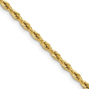 14ky 2.5mm Semi-Solid Rope Chain Necklace - Picture 1 of 5