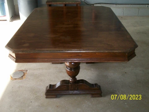 Vintage Brown 1930's Wood Dining Table Cover