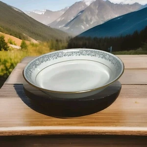 Noritake Iona 9.5" Oval Serving Bowl Blue Gray Floral - Picture 1 of 7