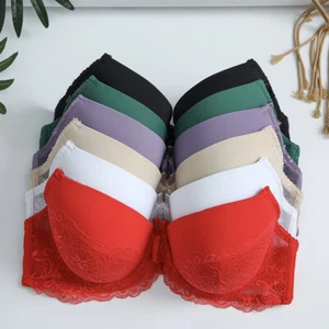 UK Size Plus Size Bra Multiway Push Up Bra Sexy Lace Floral Bra Padded Underwear - Picture 1 of 43