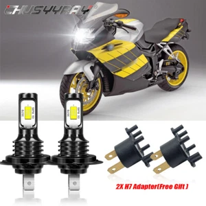 For BMW K1200 K1300 K1600 Motorcycle LED Headlight H7 6000K Bright White Bulbs - Picture 1 of 18