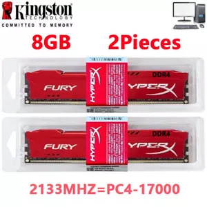 HyperX FURY DDR4 16GB 2133 PC4-17000 Desktop RAM Memory DIMM 288pin 1.2V 2X8GB - Picture 1 of 10