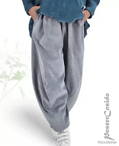 LAGENLOOK Ballon-Hose Winter Cord blau-grau XL-XXL-XXXL 46 48 50 52 54 56 58 - Bild 1 von 20