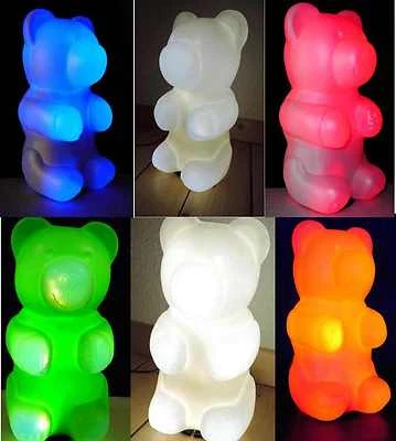 Led Bären Leuchte Nikki Bär Deko Leuchte in rot blau grün orange warmweiss kaltw - Bild 1 von 4