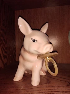 Young's Baby Pig Ceramic Piggy Bank. With Pacifier. So Cute. No Damage - Picture 1 of 4