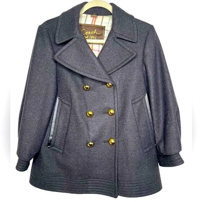 COACH 1941 Gris PeaCoat Mezcla Lana Talla Mediana Foto 1 de 4