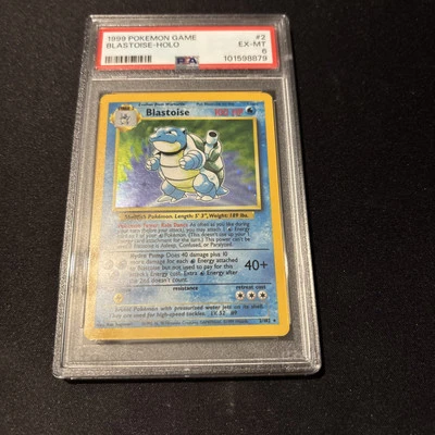 Pokemon PSA 6 Base Set Unlimited "Stage" Error Blastoise 2/102 - Image 1 of 4