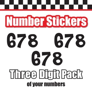 3 pcs Vinyl Custom Number Stickers 3 Digit 3"-16" Height Light Green Red 1113S - Bild 1 von 8