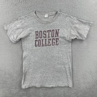 Vintage Champion Cotton & Viscose Rayon L Gray Shirt Boston College Made In USA - Image 1 of 4