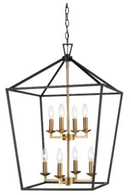 Lámpara de araña Trans Globe Lighting 10268 Lacey 8 luces 19"W - dorada Foto 1 de 4