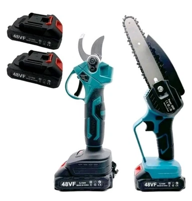 KIT FORBICE DA POTATURA E MOTOSEGA 6" CON 2 BATTERIA 48V VALIGETTA  - Immagine 1 di 2