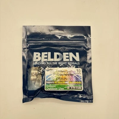 EX6XLPLUS-10 Compression F-Connector for RG6 Coaxial Cables Belden - Image 1 of 3