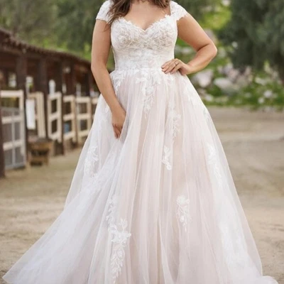 Vestido de novia Lillian West de Justin Alexander 66259 talla 18 nuevo nunca usado Foto 1 de 4