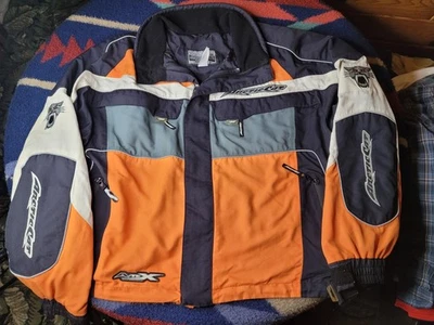 Chaqueta Arctic Cat Arcticwear Para Hombre 2XL Naranja Negro Blanco Nylon Cremallera Completa Foto 1 de 4