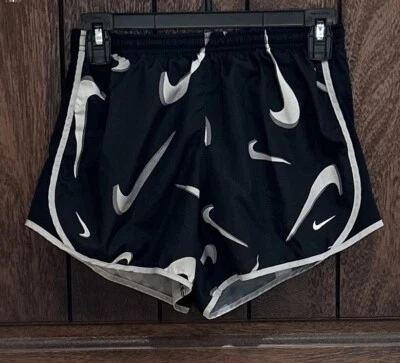 NIKE Girl's Shorts Dri-Fit Lined Size X-Large Black & Gray Drawstring EUC - Image 1 of 4
