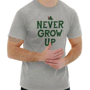 Inspirational Film Movie Quote Never Grow Up Womens or Mens Crewneck T Shirt Tee - Picture 1 of 8