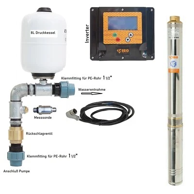 Pompa per pozzi profondi 3,5" 6300 l/h 6,3 - 13 bar resistente alla sabbia fino al 5%, inverter - Immagine 1 di 4