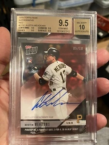 2018 TOPPS NOW AUSTIN MEADOWS RC AUTO DEBUT CARD BGS 9.5 POP 1 FUTURE NOW! - Picture 1 of 3