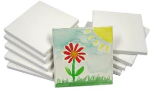 Pack of 1 Stretched Blank Square Canvas for Painting 15 x 15 cm (6"x6") - Picture 1 of 4