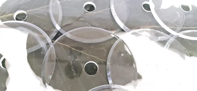 Lot de dix plaques rondes de propreté finition verre biseauté vintage anciennes - Photo 1/4