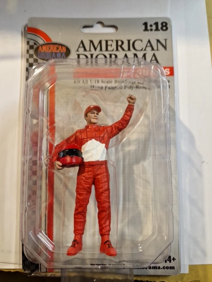 AMERICAN DIORAMA 76356 Figurines - Man Racing Legend 90s-B - Red - 1/18