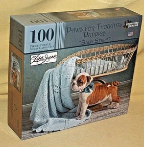 BULLDOG PUZZLE BABY STEPS NEW 2012 LISA JANE PAPERCITY 17016-2 PUPPY BLUE CRIB. - Picture 1 of 1