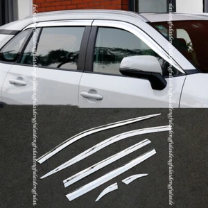6pc For Toyota RAV4 2019-2023 Chrome side window wind deflector visor rain guard - Bild 1 von 6
