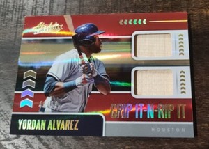 2020 Panini Absolute Grip It-N-Rip It Spectrum Red Yordan Alvarez Rookie Bat /99