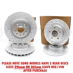 FOR HONDA CIVIC TYPE R FK 2.0 CROSS DRILLED FRONT REAR BRAKE DISCS 350mm 296mm - Afbeelding 1 van 9