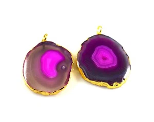 152 Cts. Natural Electroplated Pink Botswana Agate Stylish Pendant Jewelry A669 - Picture 1 of 4