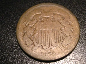 1865 Two Cent Piece - Picture 1 of 4