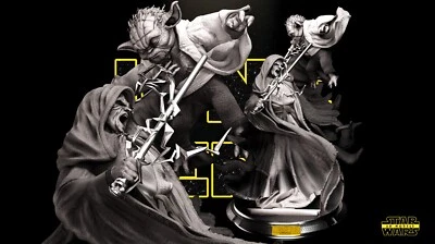 DARTH SIDIOUS VS YODA Emperor Palpetine Diorama Statue Star Wars Resin Model Kit - Image 1 of 4