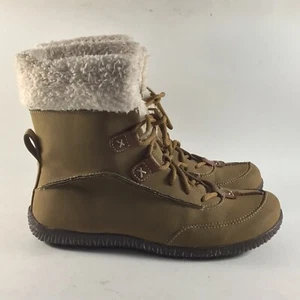 Orthaheel Emma womens lace up faux fur lined ankle boots brown size 7 - Picture 1 of 8