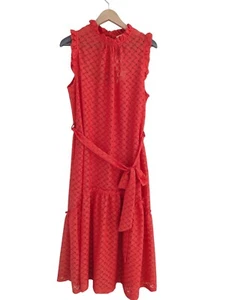 NWT Melloday High Neck Long Sleeveless Eyelet Feminine Flowy Boho Dress Size M - Picture 1 of 9