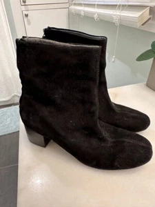 Seychelles bootie black suede size 8.5 back zip heel - Picture 1 of 5
