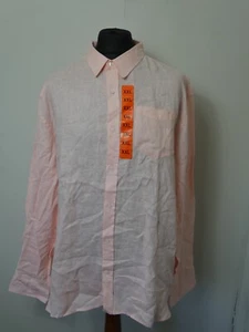 Camicia Uomo Puro Lino di Jachs New York Taglia XXL Rosa Nuova Con Etichette (T501) - Foto 1 di 8