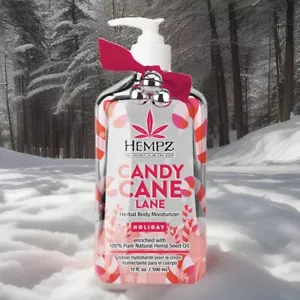 Large 17oz HEMPZ Candy Cane Lane Body Moisturizer Lotion Herbal Revitalizing Ltd - Picture 1 of 8
