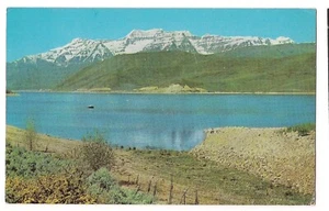 MT TIMPANOGOS from Deer Creek Reservoir Lake Heber Valley Utah Postcard UT - Picture 1 of 2