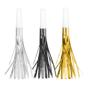 New Years Eve Party Supplies Foil Fringed Party Blowers Squawkers 8 Pack Favour - Picture 1 of 1