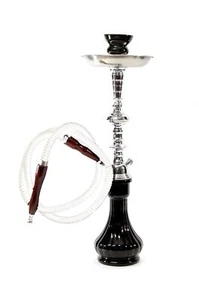 Hookah Water Black Gini Vase Shisha One White Hose NEW Free Charcol Narghila - Picture 1 of 7