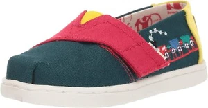 NEW TOMS Kids Train Print Alpargata Shoes Canvas - Picture 1 of 1