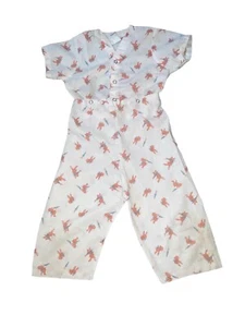 Vtg Toddle Time Orange Bunny Rabbit Snap Pajamas 2T 2 Penneys Penn-Prest 1970s - Picture 1 of 6