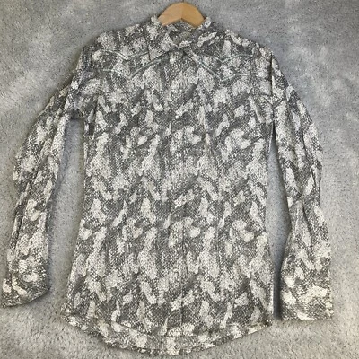 Женская футболка Wrangler Rock 47 на пуговицах маленькая жемчужная на кнопках ковбойская для танцев б/у в отличном состоянии - Изображение 1 из 4