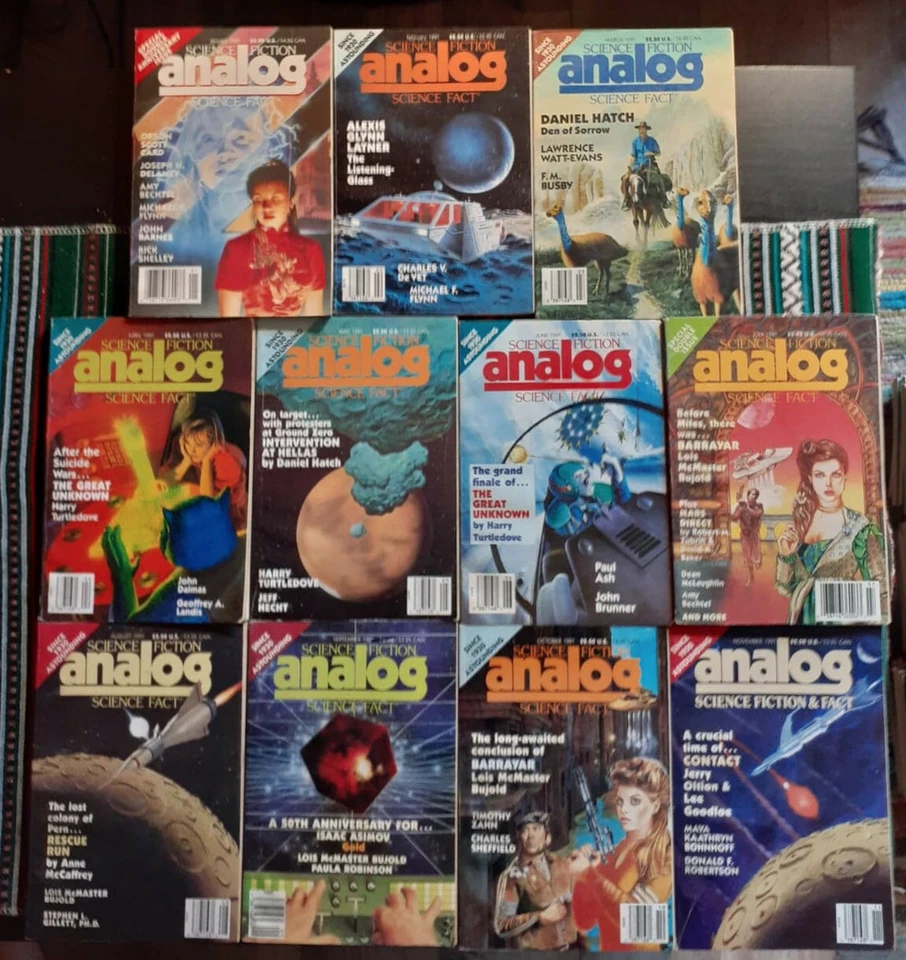 Analog Science Fiction/Science Fact (Astounding) Magazine Lot (7) 1991 Like New - Image 1 of 1