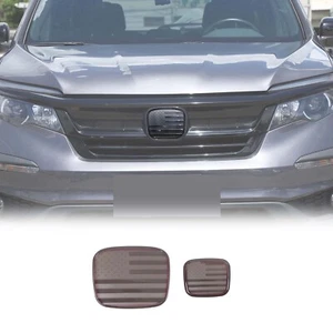 US Flag Smoked Black Car Front Rear Badge Emblem Cover For Honda Pilot 2016-2022 - Picture 1 of 12